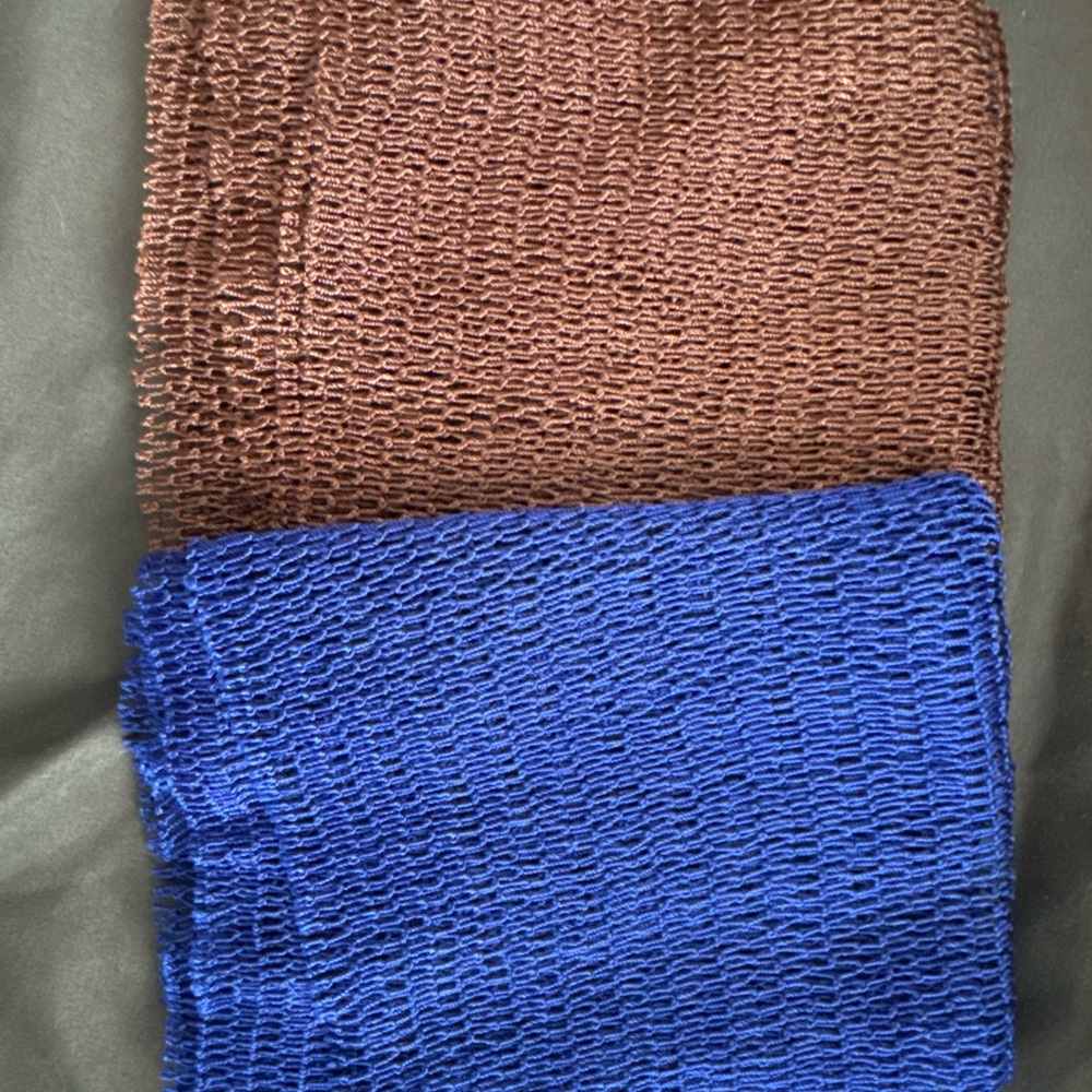 Exfoliating African Bath Sponges - Blue and Brown